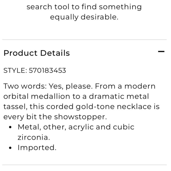 Chicos tegan necklace NEW Gold toned and Tan Tassel Necklace - Picture 8 of 8